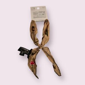 Zara Tan Floral Bandana with scalloped edge • NWT